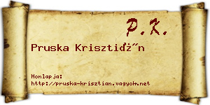 Pruska Krisztián névjegykártya